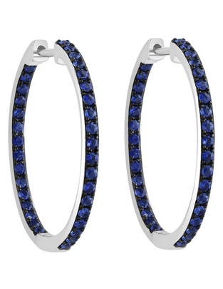 Arracadas de oro 14 K con acabado pavé zafiro