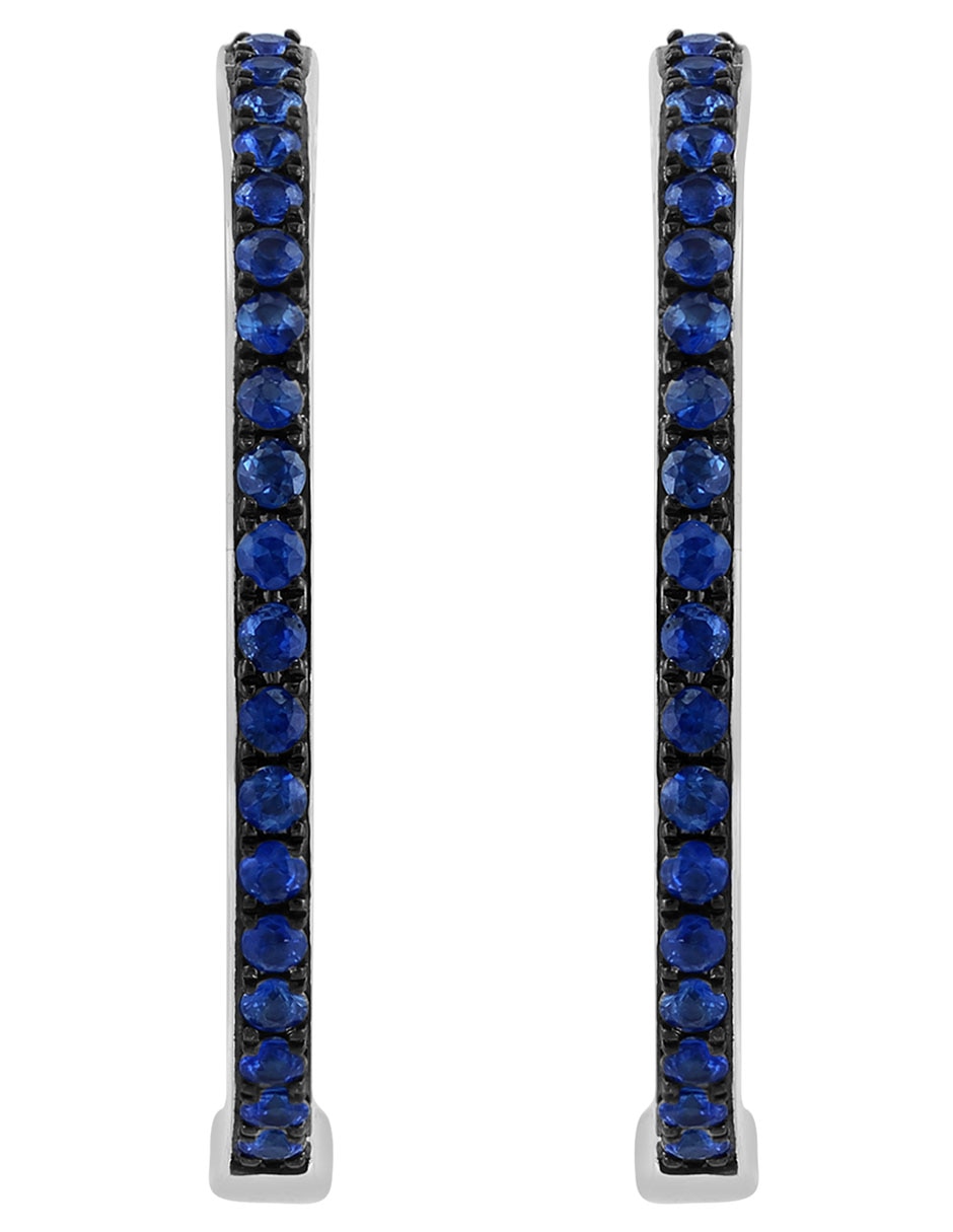 Arracadas de oro 14 K con acabado pavé zafiro 3
