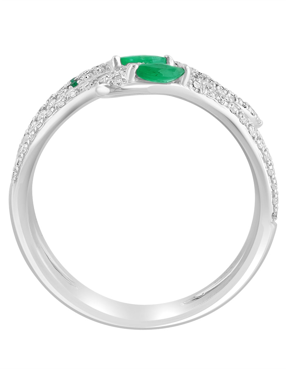 Anillo de serpiente 14 k de oro esmeralda y diamante brillante 4