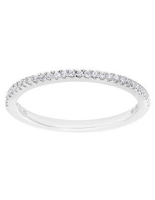 Anillo redondo Riviere 14 k de oro blanco diamante brillante Anillo redondo Riviere 14 k de oro blanco diamante brillante