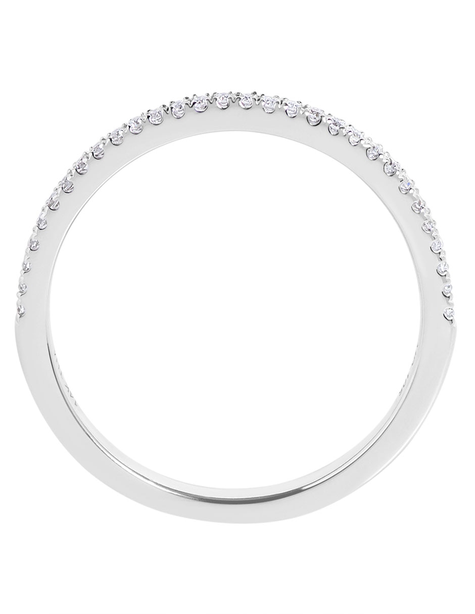 Anillo redondo Riviere 14 k de oro blanco diamante brillante 4