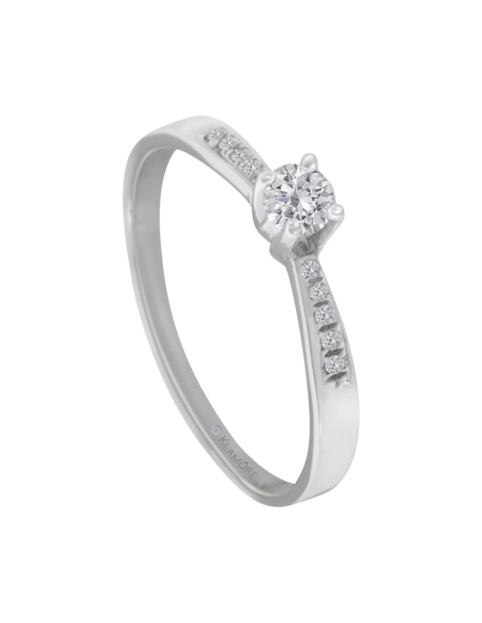 Anillo de compromiso de oro blanco 14 k Miloro diamante Anillo de compromiso de oro blanco 14 k Miloro diamante