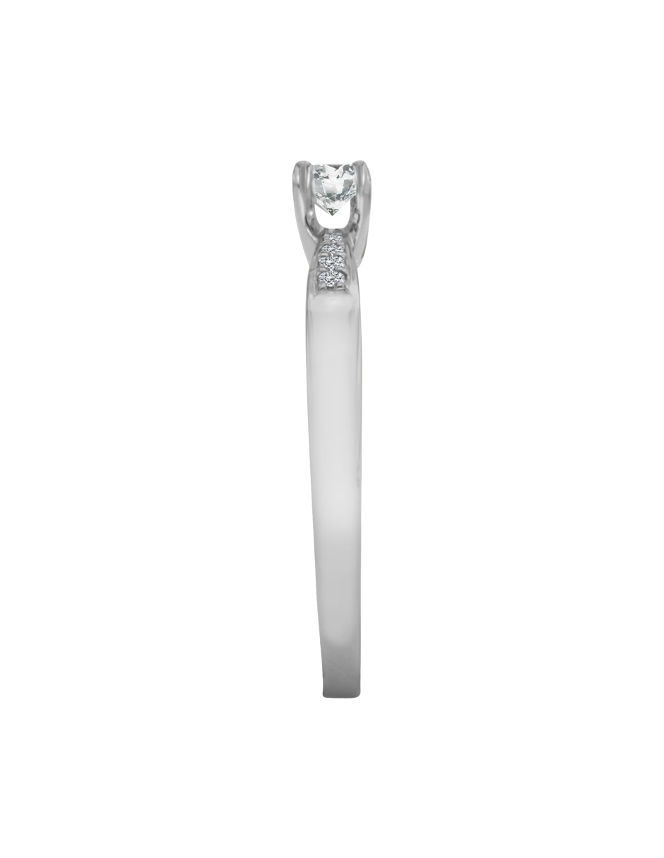 Anillo de compromiso de oro blanco 14 k Miloro diamante 5