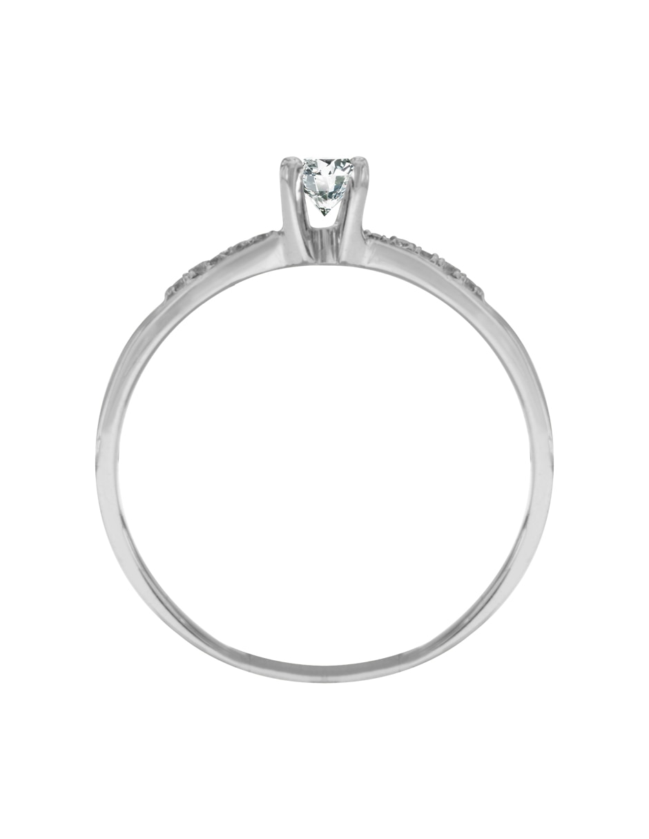 Anillo de compromiso de oro blanco 14 k Miloro diamante 4