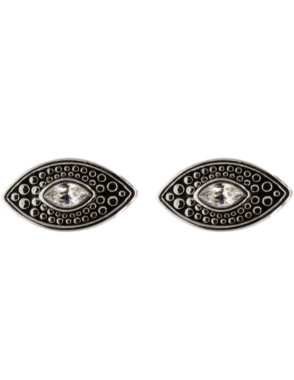 Broqueles de ojo con acabado plateado