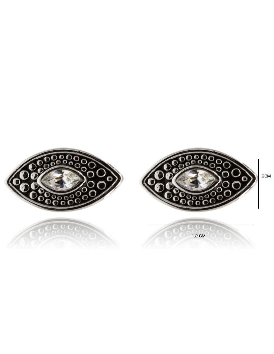 Broqueles de ojo con acabado plateado 3