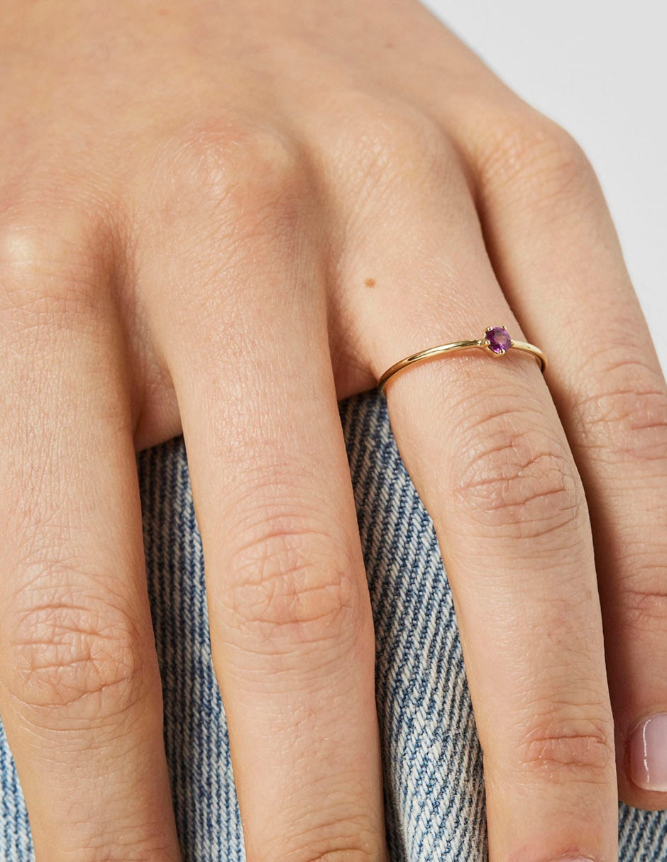 Anillo Cool Joy Liverpool rodolita con acabado baño de oro 18 k