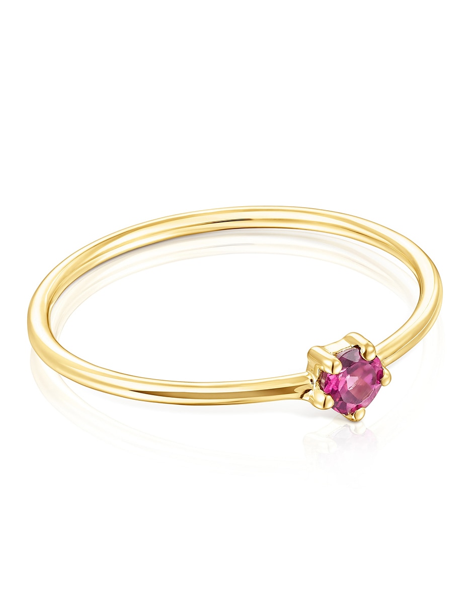 Anillo Cool Joy Liverpool rodolita con acabado baño de oro 18 k