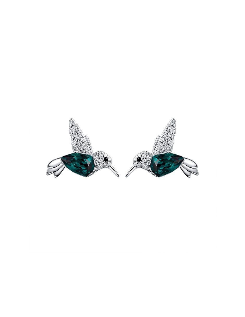 Broqueles de colibrí con acabado plateado Broqueles de colibrí con acabado plateado