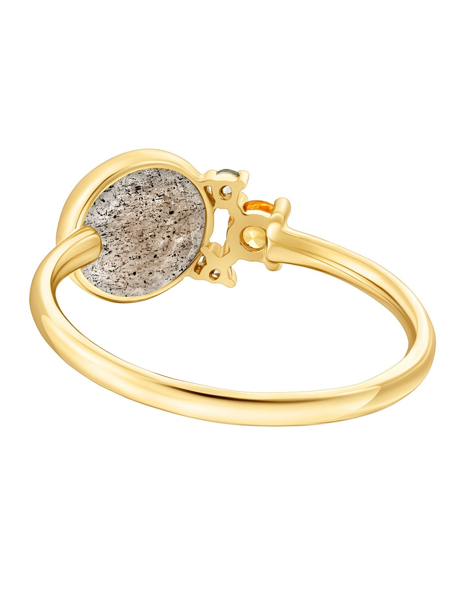 Anillo Virtual Garden 18 k de oro labradorita brillante