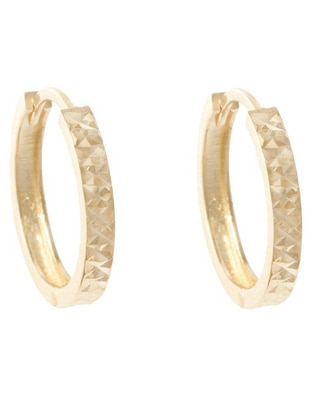 Aretes redondos Sini de oro con acabado brillante