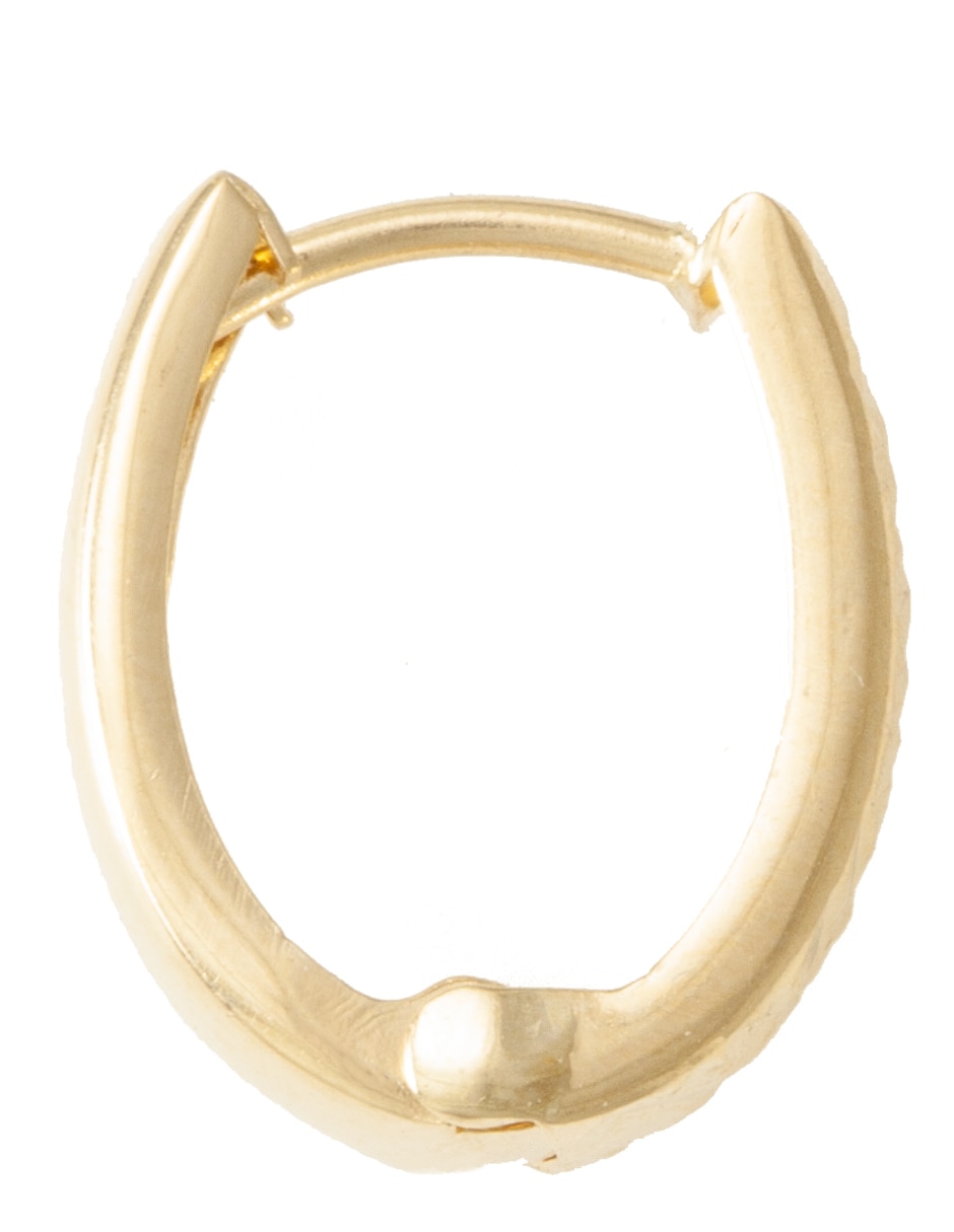 Aretes de óvalo de oro amarillo 14 K con acabado brillante