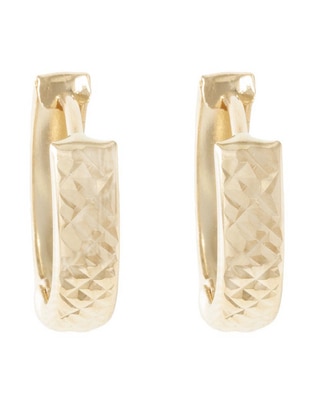 Aretes de óvalo de oro amarillo 14 K con acabado brillante 1