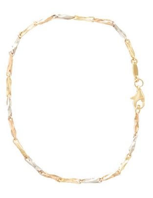 Pulsera Sini de oro florentino 14 k con acabado diamantado