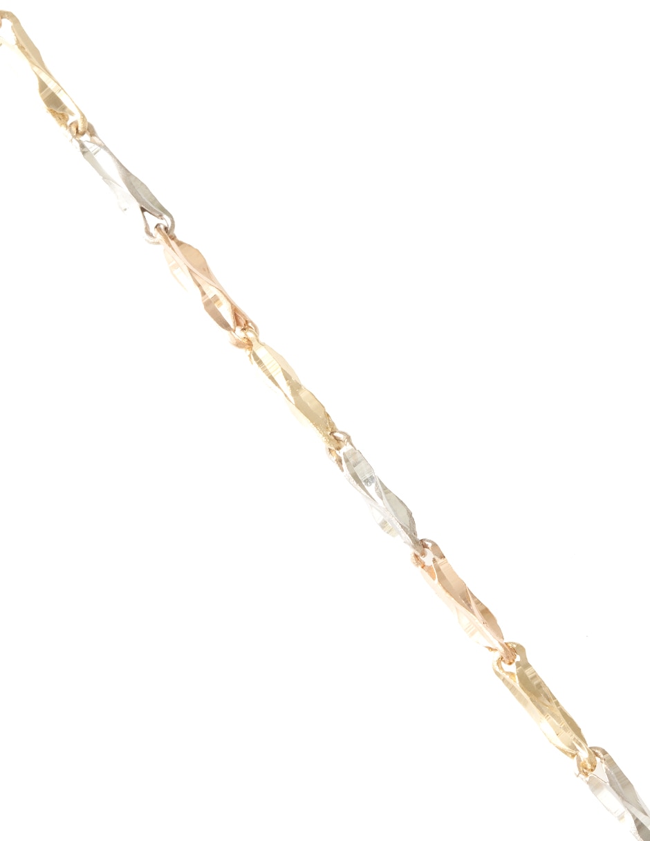 Pulsera Sini de oro florentino 14 k con acabado diamantado