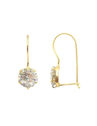Aretes redondos de oro amarillo 10 K con acabado liso Aretes redondos de oro amarillo 10 K con acabado liso