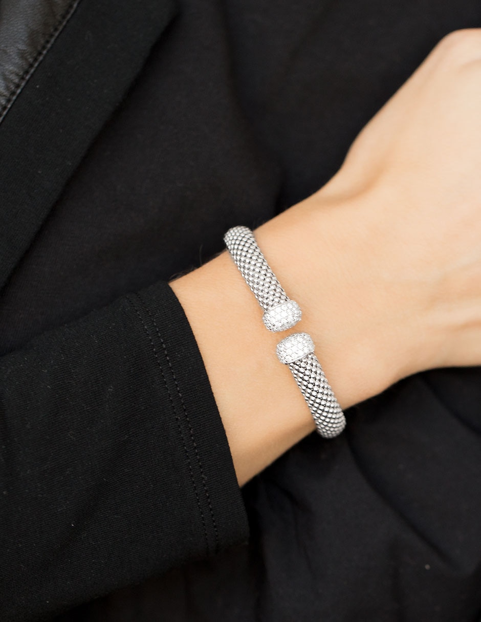 Pulsera de plata con circonita p 925 con acabado baño rodio Pulsera de plata con circonita p 925 con acabado baño rodio