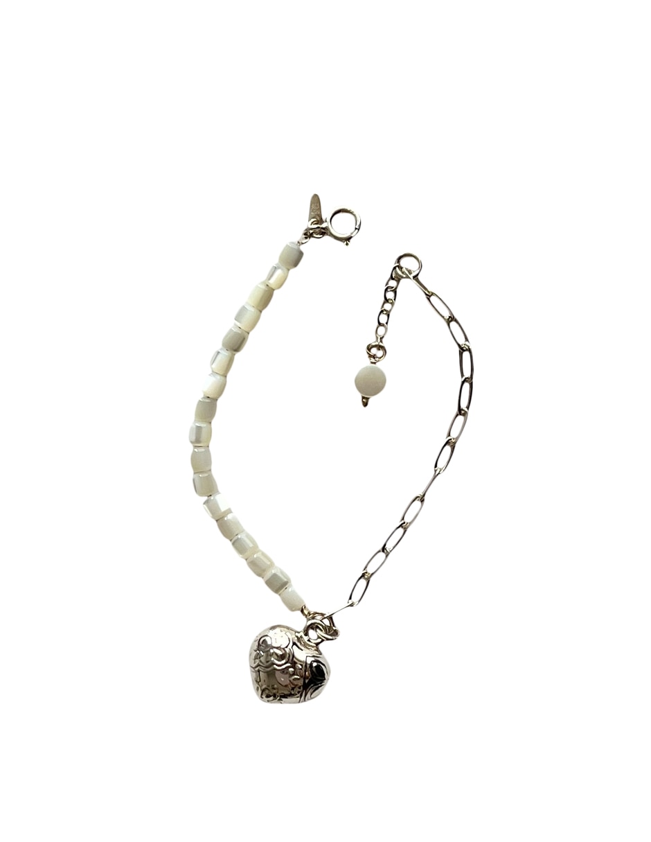 Pulsera de plata P 925 Madre Perla con acabado liso Pulsera de plata P 925 Madre Perla con acabado liso