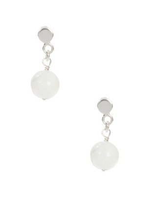Aretes redondos E&N Cherny de plata P 925 con acabado lustre madre perla