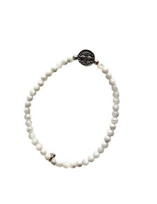 Pulsera de plata P 925 Madre Perla con acabado liso 1