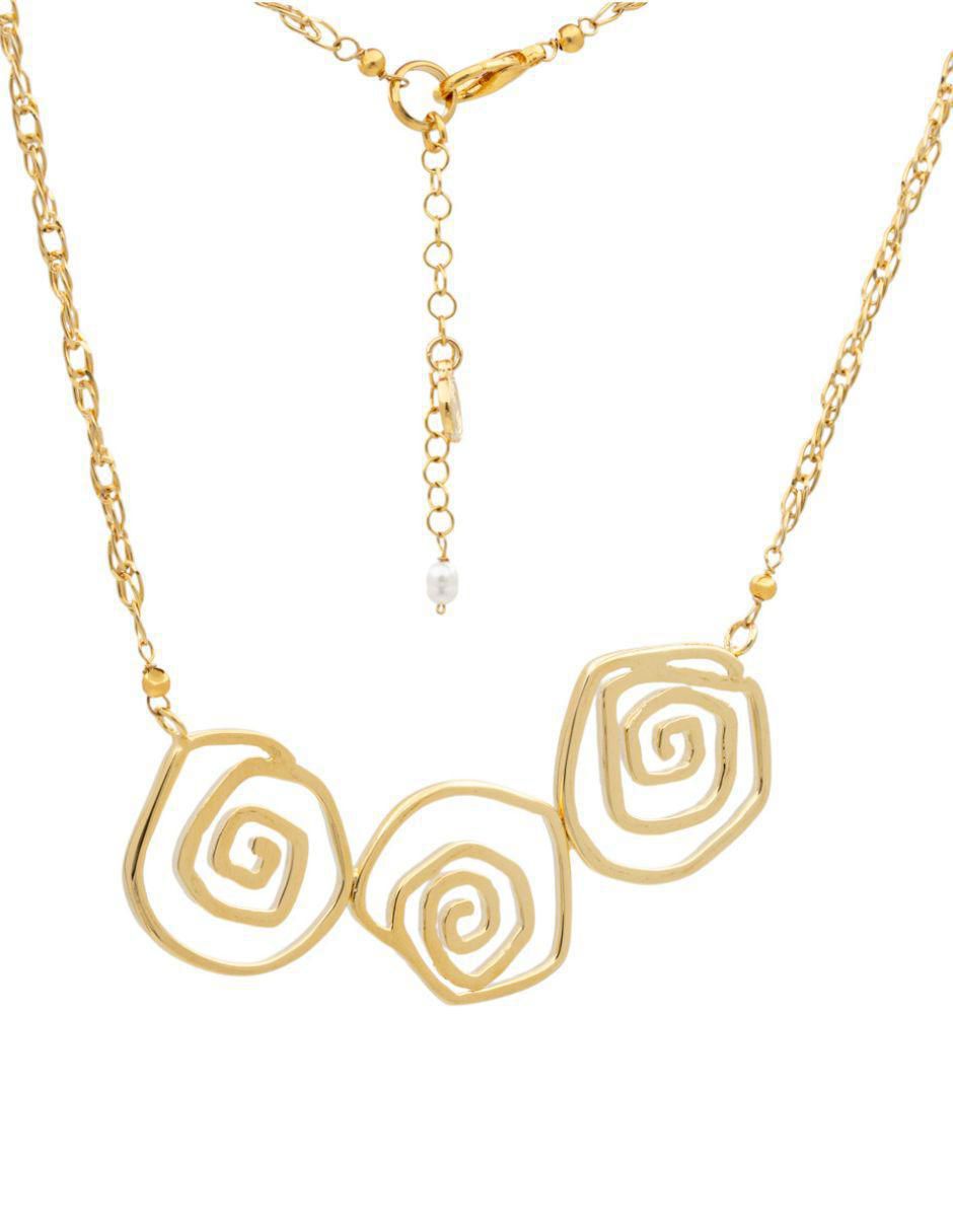 Collar Rosas de baño de oro 1