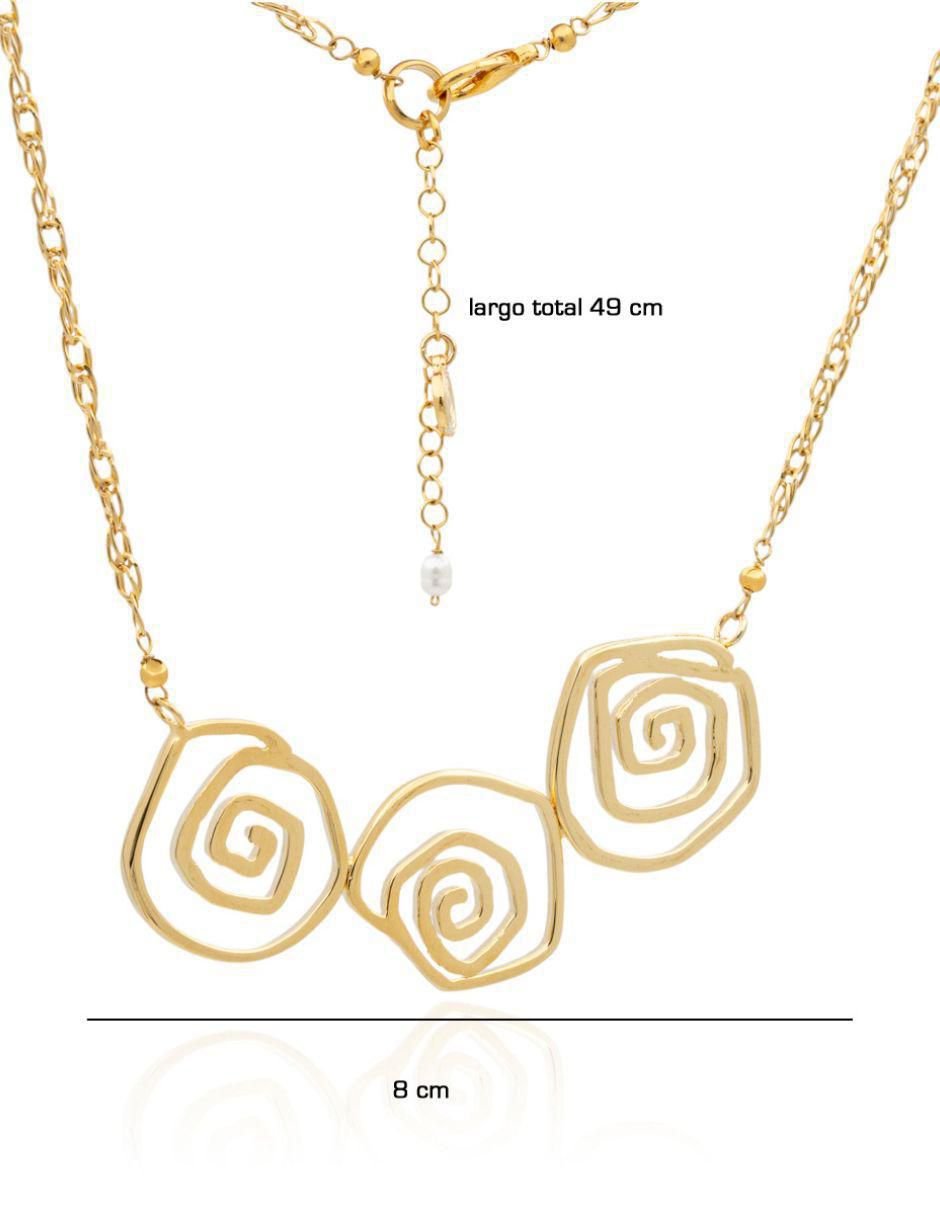 Collar Rosas de baño de oro 3