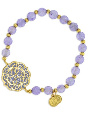 Pulsera con piedra natal Ablime Mándalas acabado baño de oro Pulsera con piedra natal Ablime Mándalas acabado baño de oro