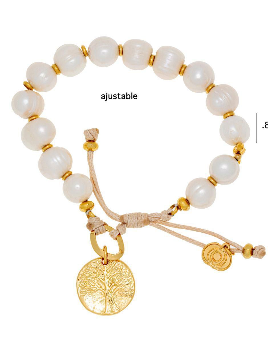Brazalete con perla Ablime Perlas acabado baño de oro 4