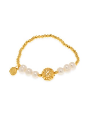 Pulsera Ablime Perlas acabado baño de oro 1