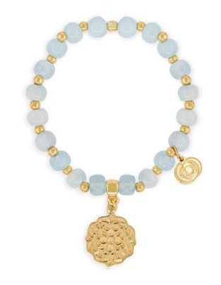 Pulsera con piedra natal Mandalas acabado baño de oro Pulsera con piedra natal Mandalas acabado baño de oro