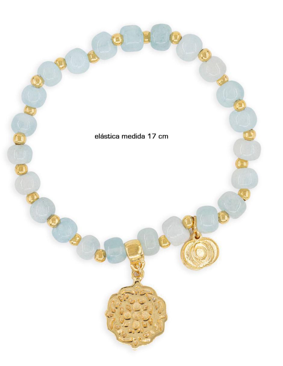 Pulsera con piedra natal Mandalas acabado baño de oro 3