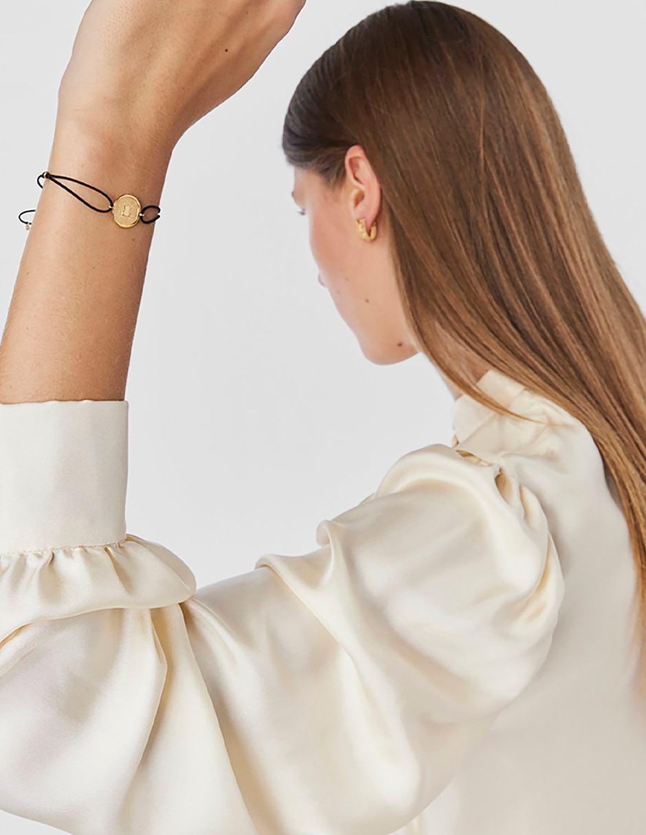 Pulsera de oro amarillo 18 k Oursin con acabado liso 6