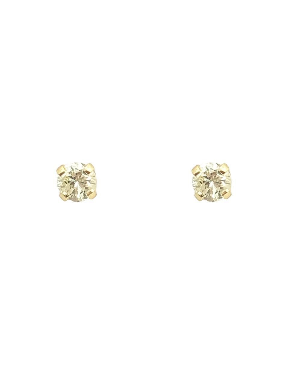 Broqueles cuadrados de oro amarillo 14 K con acabado liso diamante Broqueles cuadrados de oro amarillo 14 K con acabado liso diamante