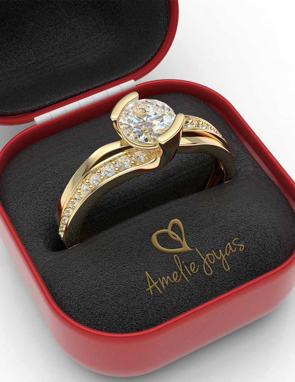 Anillo de compromiso 14 k 2