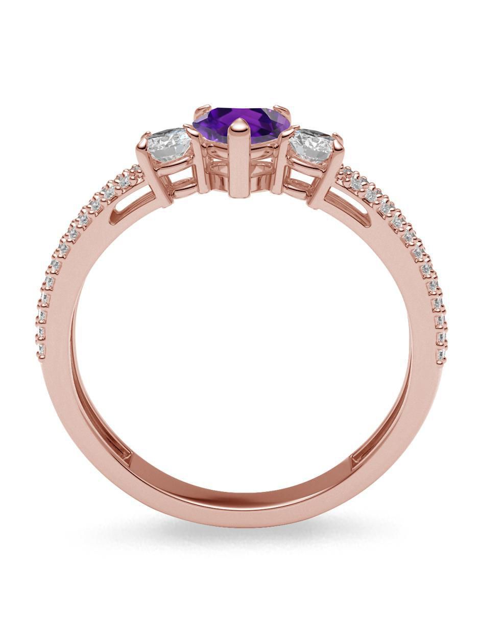 Anillo de compromiso 14 k amatista 4