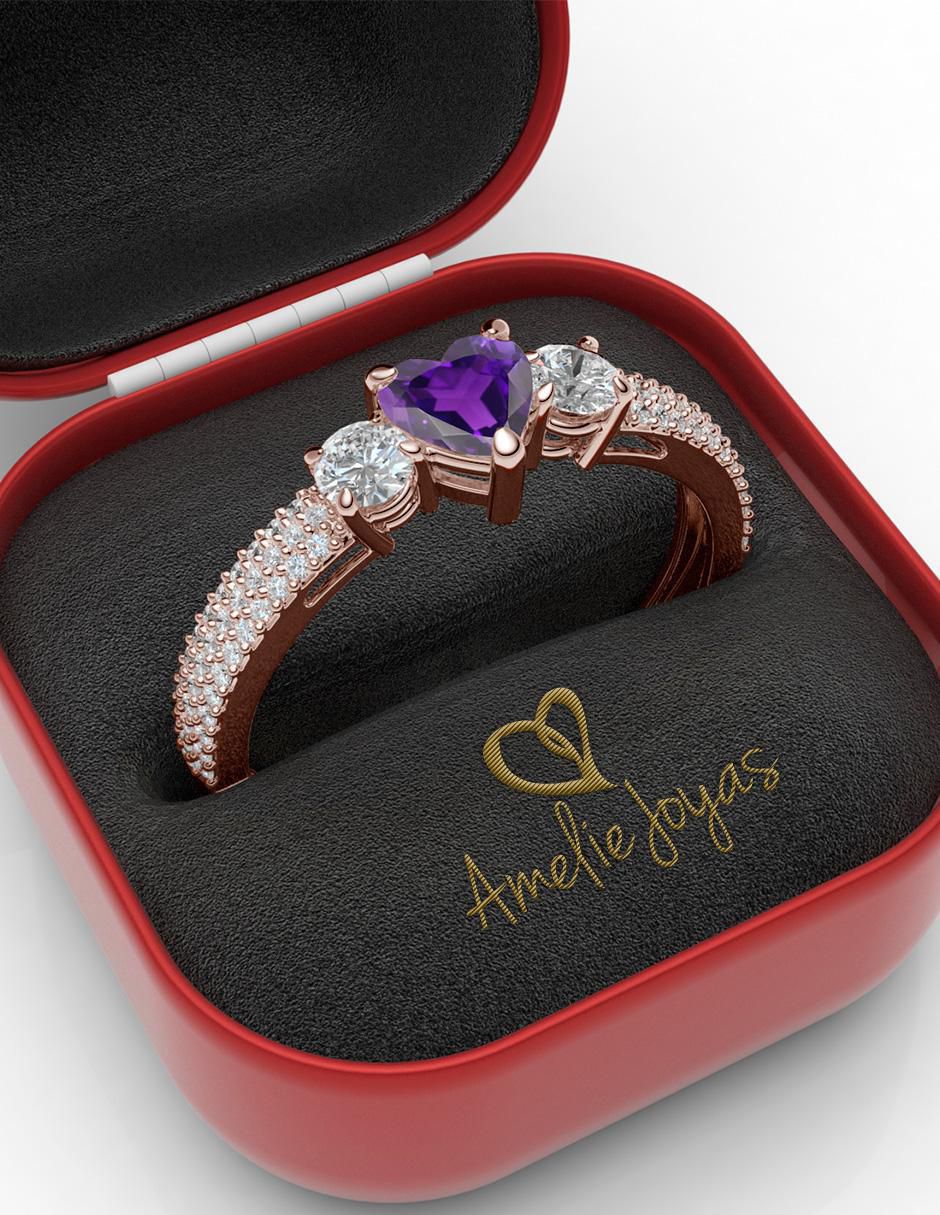 Anillo de compromiso 14 k amatista 2