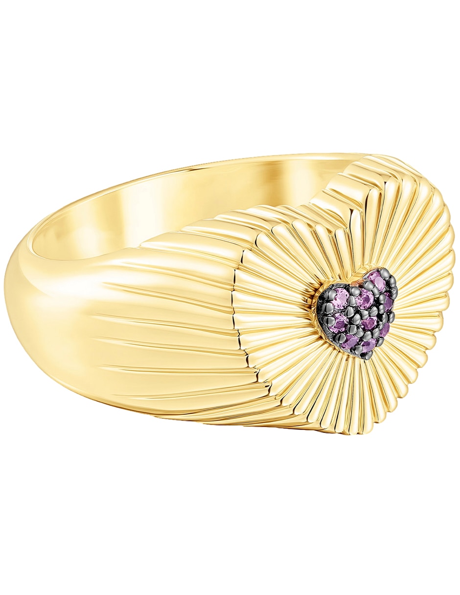Anillo de corazón Iris Motif P 925 de plata vermeil brillante 5
