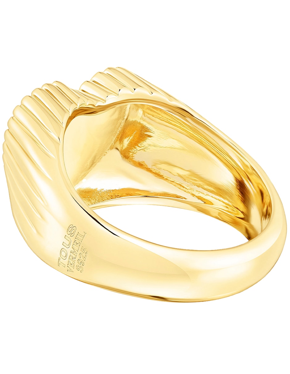 Anillo de corazón Iris Motif P 925 de plata vermeil brillante