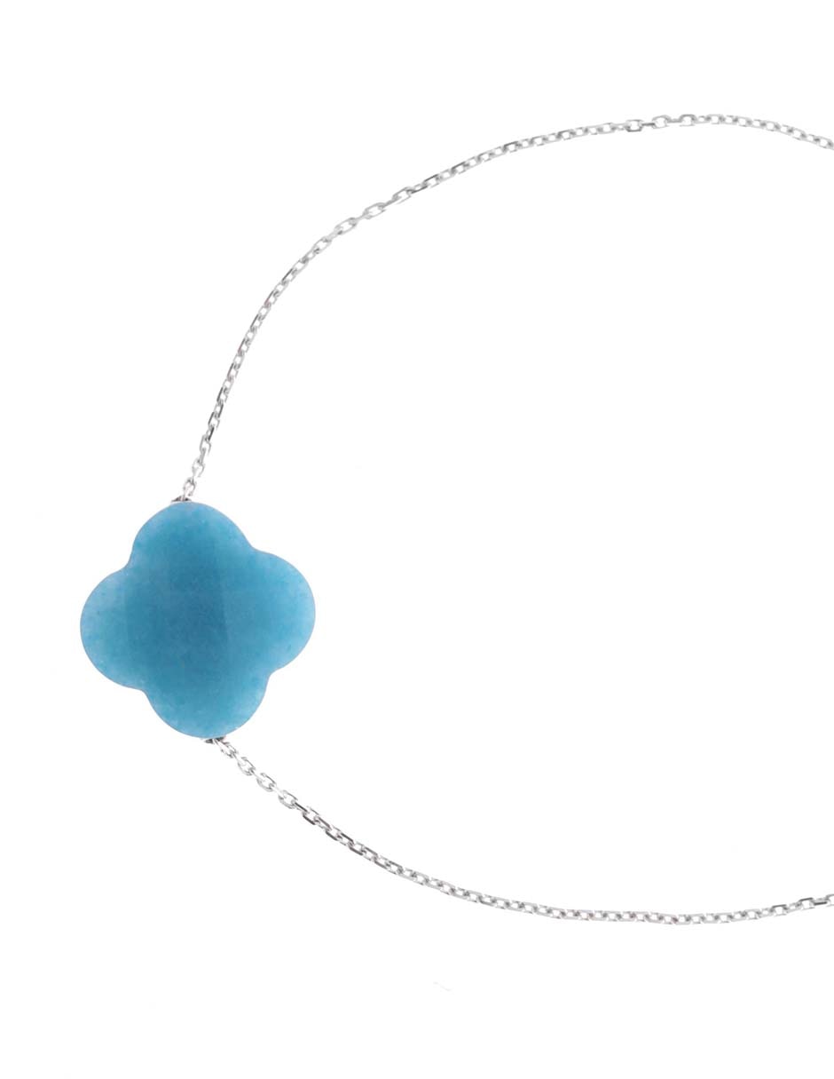 Pulsera de oro blanco con cuarzo 18 K Victoria acabado liso 2
