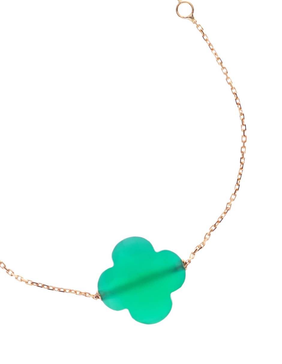 Pulsera de oro amarillo con ágata 18 K Victoria acabado liso 2