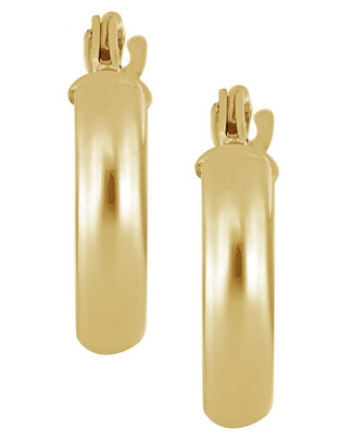 Aretes redondos de oro amarillo 18 K con acabado brillante