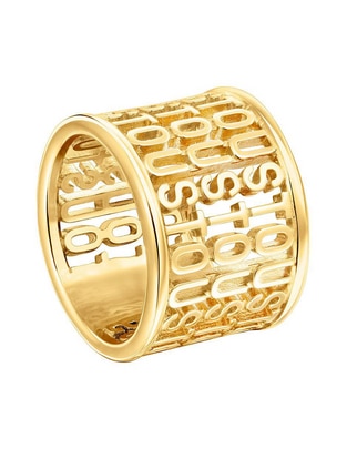Anillo de logo Logo de plata vermeil brillante 1