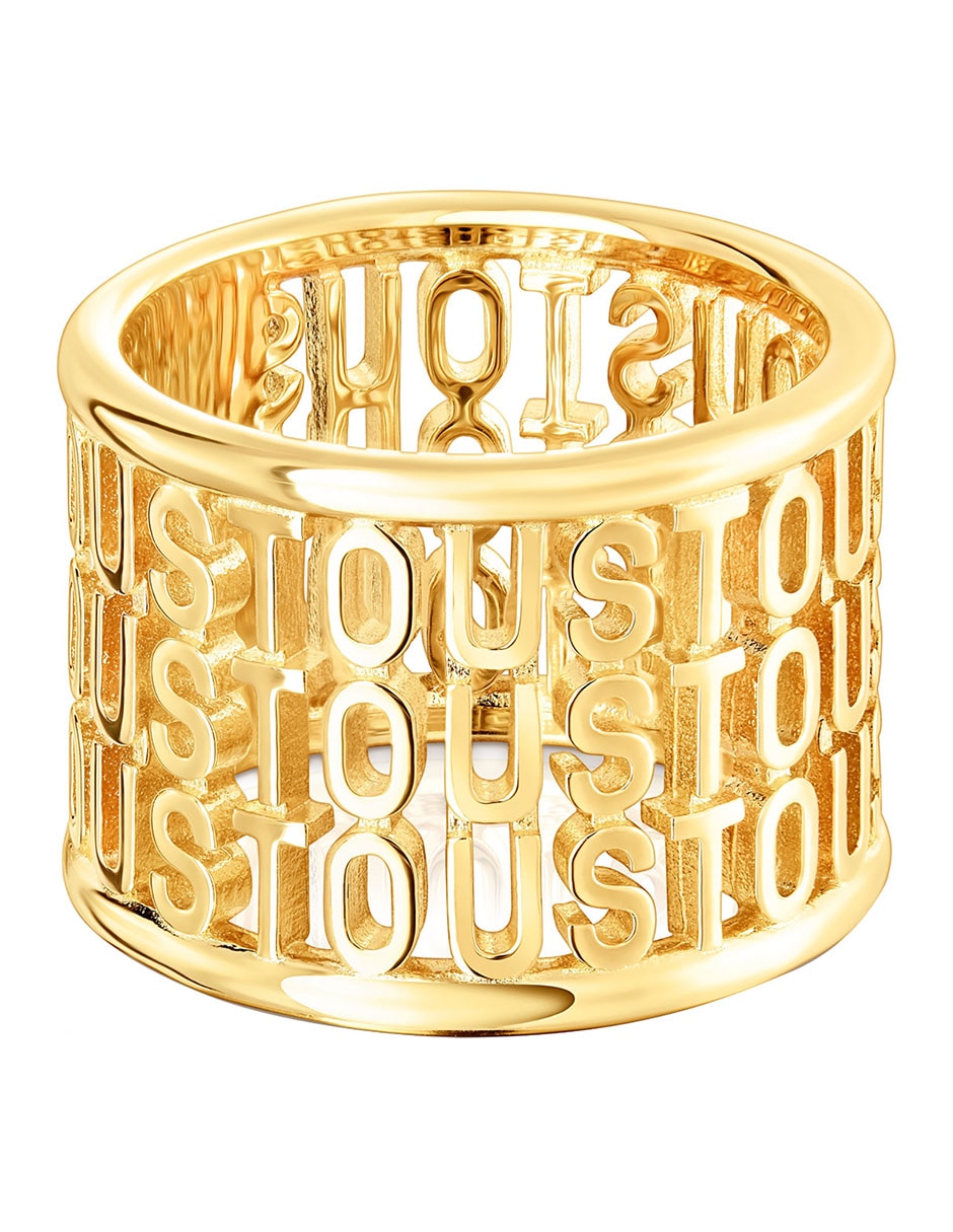 Anillo de logo Logo de plata vermeil brillante 6