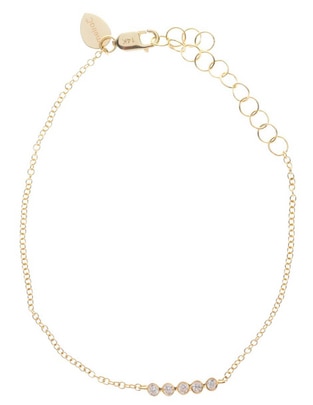 Pulsera de oro con diamante 14 K acabado pulido Pulsera de oro con diamante 14 K acabado pulido