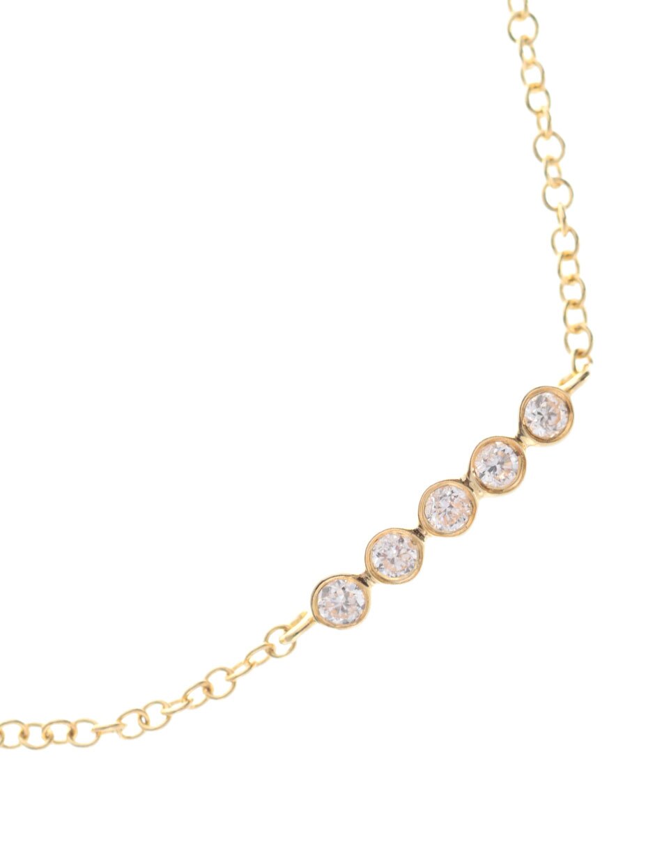 Pulsera de oro con diamante 14 K acabado pulido 2