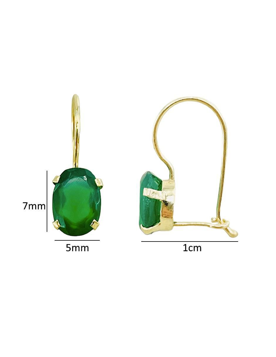 Aretes de óvalo Mancini de oro amarillo 10 K ágata
