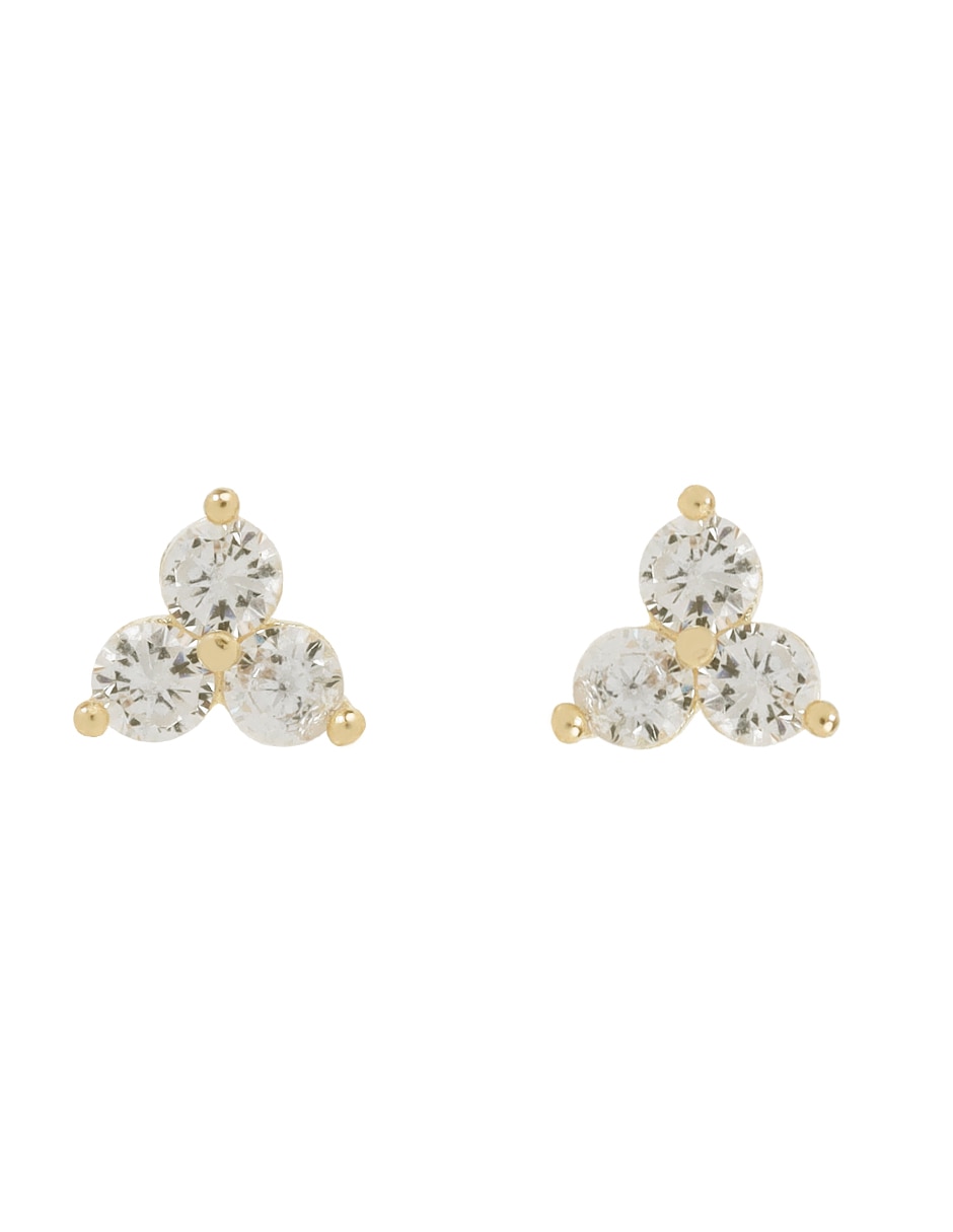 Broqueles triangulares de oro amarillo 14 K con acabado brillante 2
