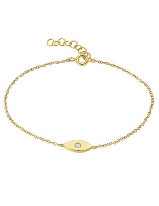 Pulsera de oro con diamante 14 K acabado pulido