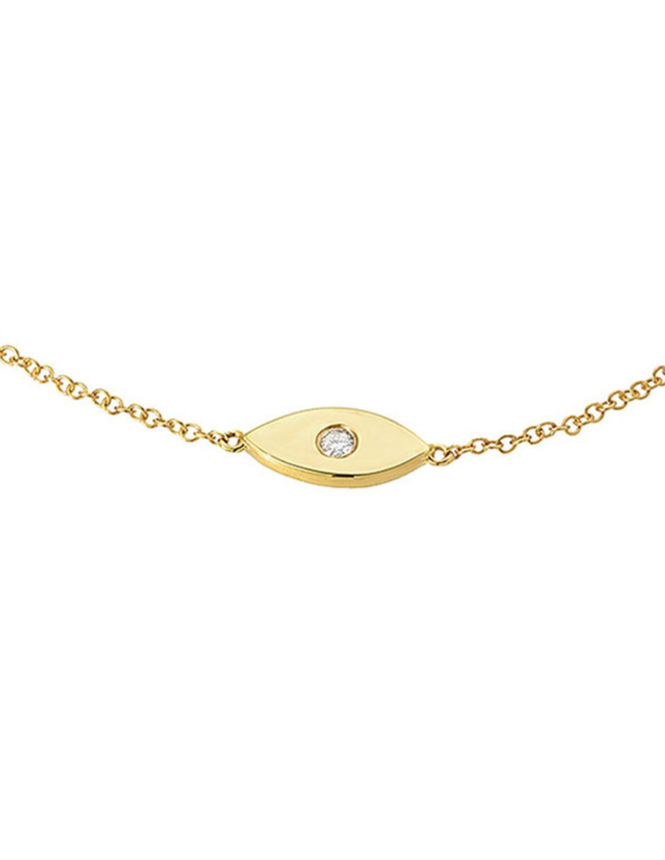 Pulsera de oro con diamante 14 K acabado pulido 2