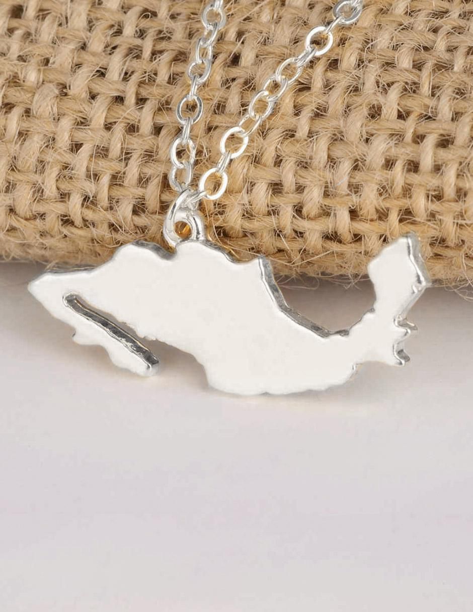 Collar de mapa acabado pulido 3